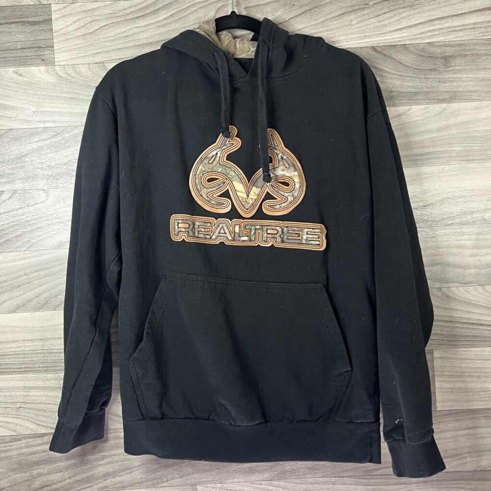 Realtree Hoodie Sweatshirt iBlack Pullover Long Sleeve Kangaroo Pockets Camo XL
